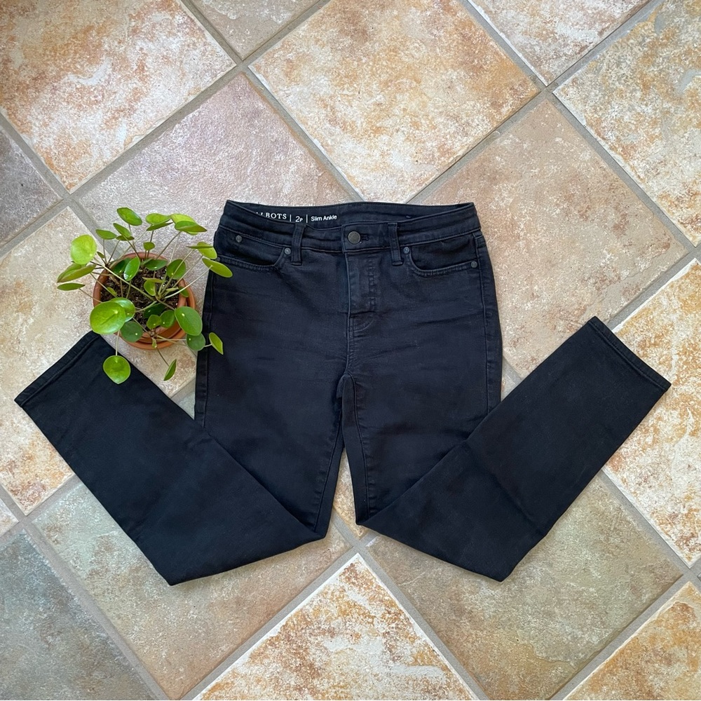 Talbots Flawless Slim Ankle 2P Black jeans pants casual
